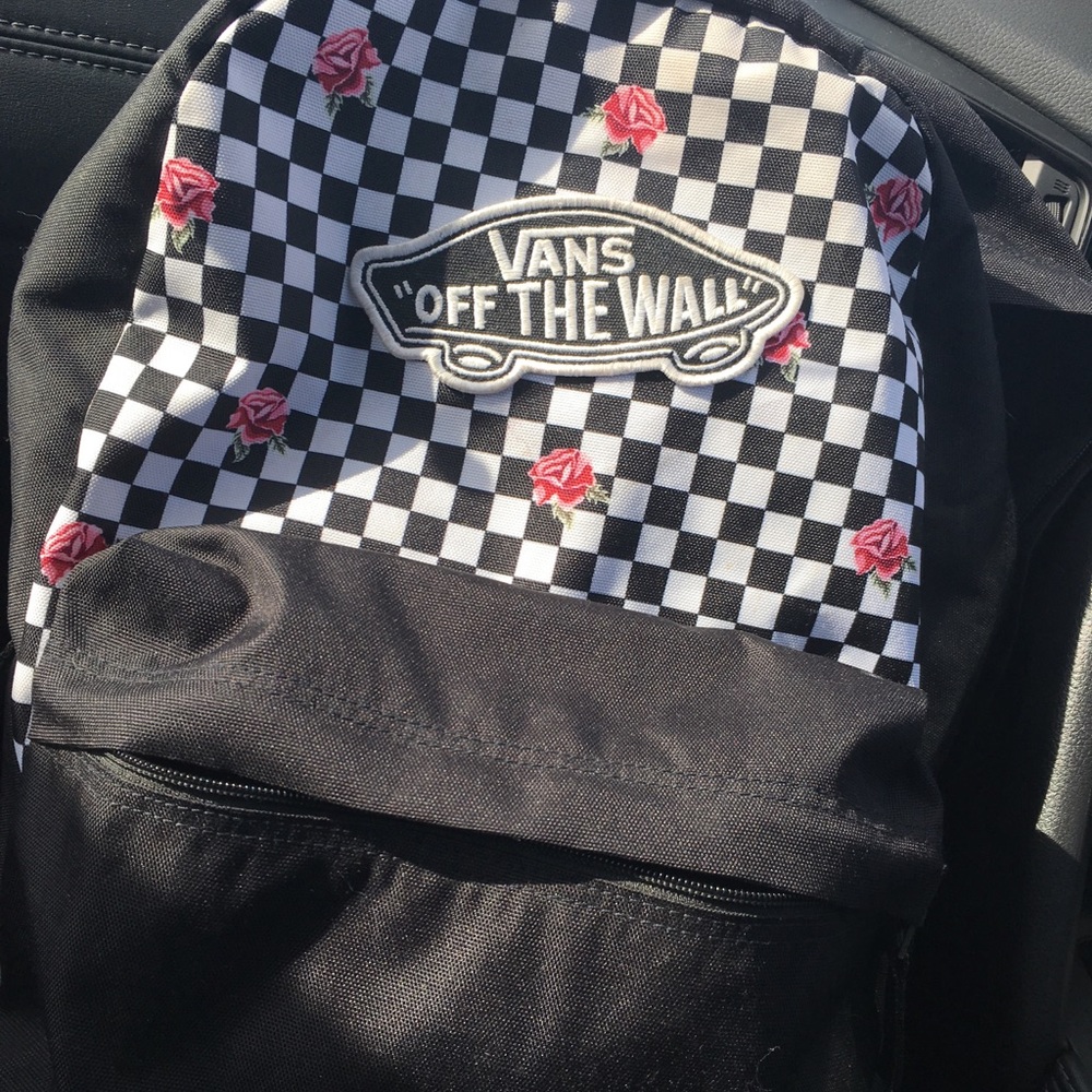 rare vans checker rose backpack